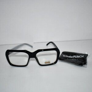 Grinder PUNCH XL Oversized Black Nerd Clear Glasses – Square Costume Eyewear for